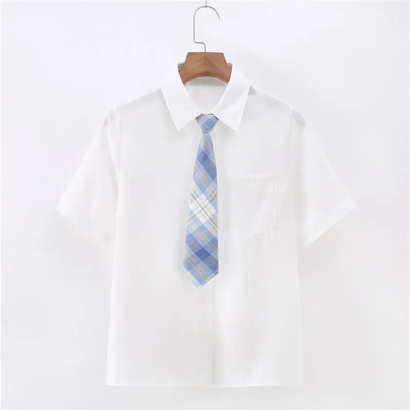 OEM Custom Cotton Twill Poplin Embroidery Printed Company Logo Teen Boys Girls High School Uniforms Top Students White Shirt