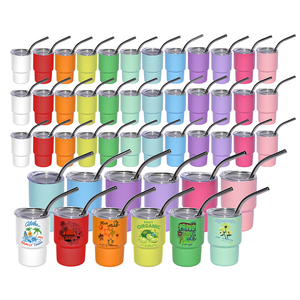 Vaso Térmico Miniatura de Acero Inoxidable <span class=keywords><strong>para</strong></span> Sublimación de 3oz con Tapa y Popote, Envío Rápido - Product Image 1