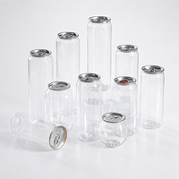 Groothandel 350ml 500ml Transparante PET Drankblikjes Op Maat Gemaakte Plastic Flessen voor Sap, Frisdrank en Blikjes voor Drinkmerken Verpakkingen