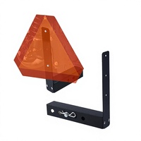 Support d'avertissement pour signalisation de véhicule lourd monté sur attelage de remorque pour panneaux de sécurité de 14 pouces, modèle minimaliste moderne FSH-2683
