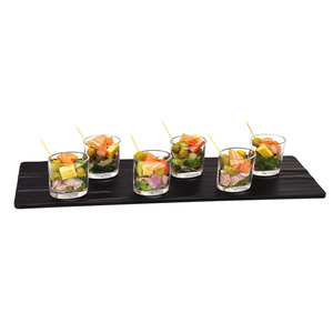 <span class=keywords><strong>Assiette</strong></span> rectangulaire en <span class=keywords><strong>ardoise</strong></span> de dîner en <span class=keywords><strong>plastique</strong></span> de couleur noire <span class=keywords><strong>assiette</strong></span> en mélamine de plus grande taille - Product Image 3