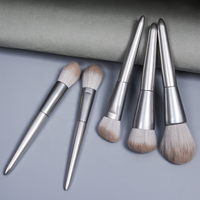 Ensemble de pinceaux de maquillage de haute qualité en poils synthétiques, 12 pièces, manche en bois, avec sac, logo personnalisé, marque privée pour le maquillage du visage et des yeux