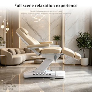 Cama Eléctrica Moderna Qunpeng para Spa Facial y Pestañas, Mueble de Salón de Belleza, Mesa de Masaje con Luz y Pedal - Product Image 3