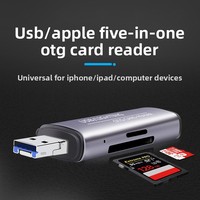 Lector de Tarjetas USB y Lightning, Lector de Tarjetas de Memoria de Doble Interfaz SD TF para iPhone, iPad y PC