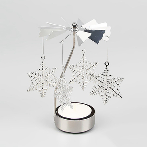 Tealight di natale Della Decorazione Della Casa Della Candela Topper Giostra Del Supporto In Metallo Girevole Candeliere - Product Image 5