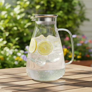 Carafe en <span class=keywords><strong>verre</strong></span> transparent en gros, 1L ou 2L au choix, grande capacité, en borosilicate résistant <span class=keywords><strong>à</strong></span> la chaleur avec poignée pour hôtels et restaurants - Product Image 4