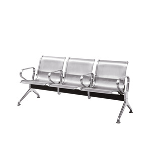 Banco de espera de acero inoxidable Jian Yi Furniture de 3 plazas con pasamanos para uso público en interiores - Product Image 3