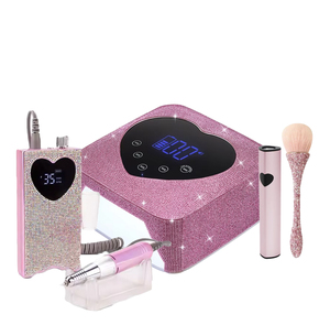 Bộ đèn làm móng chuyên nghiệp hình trái tim 2025, bao gồm đèn UV và máy khoan điện làm móng 35000 vòng/phút, hộp đựng thời trang mới nhất - Product Image 2