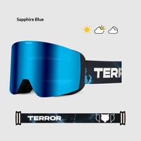 TERROR Discovery Lunettes de ski pour enfants, femmes et hommes, magnétiques, sans monture, HD, vue large, lentilles cylindriques professionnelles en PC, double lentille