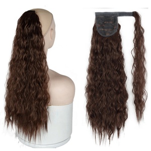 Queue de cheval longue bouclée à clipser, effet frisé, pour femmes, extensions de <span class=keywords><strong>cheveux</strong></span> synthétiques en fibre haute température, <span class=keywords><strong>postiche</strong></span> naturel, <span class=keywords><strong>cheveux</strong></span> synthétiques - Product Image 3