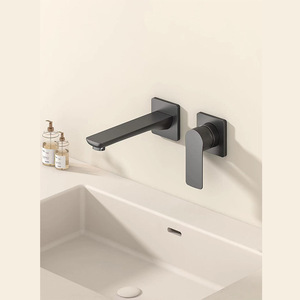 <b>Concealed</b> Basin Faucet Wall Mounted Single Handle Copper Ceramic Valve For Hotel Bathroom - Product Image 1