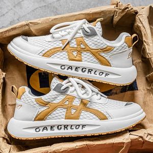 Chaussures décontractées et sportives pour hommes, nouvelle collection hiver 2025, à lacets, en maille respirante, tendance, bleu marine, semelle souple, noires, pour la marche - Product Image 5