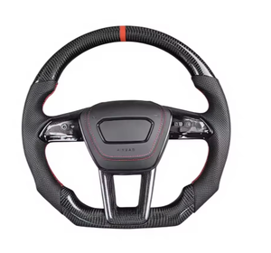 Volante Deportivo Personalizado de Fibra de Carbono Forjado de 4 Brazos y 40 mm para <span class=keywords><strong>Audi</strong></span> <span class=keywords><strong>A1</strong></span>/A3/A4/B7-B9/A5/A6/C6/C8/A7/A8/RS3/TTS/S5/B8.5 - Product Image 1