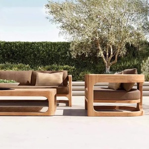 Modern Solid Teak Wooden Set High End Teak Wood Patio Hotel Furniture Backyard Outdoor Teak Garden Set With <b>Cushions</b> - Product Image 3