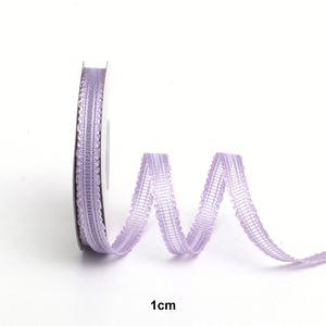Cinta de Organza de Poliéster con Borde Festoneado a Rayas de 1 cm y 25 Yardas, Delicada y Elegante, para Envolver Regalos de Boda y Ramos de Novia - Product Image 3