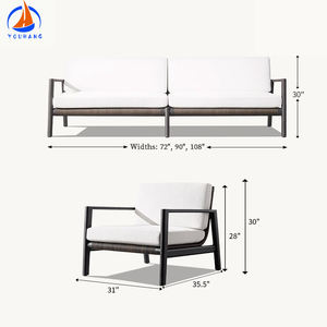 Vente directe d'usine ethan rmg meubles d'extérieur en forme de U ensemble de 5 pièces en aluminium <span class=keywords><strong>santa</strong></span> <span class=keywords><strong>fe</strong></span> canapé d'extérieur à lattes - Product Image 4