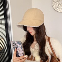 Elegante Sombrero Cloche de Invierno para Mujer, Cálido, Forrado de Felpa, Estilo Retro, Marrón, con Borde de Peluche, Forma de Campana