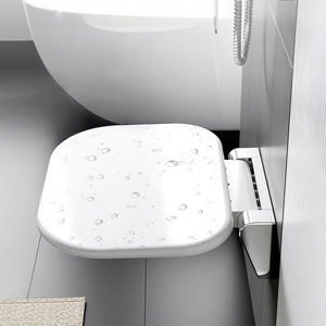 KS Folding Bathroom Stool Wall Mounted Plastic Toilet Seat Straight Body Multifunction 120kg Capacity - Product Image 3