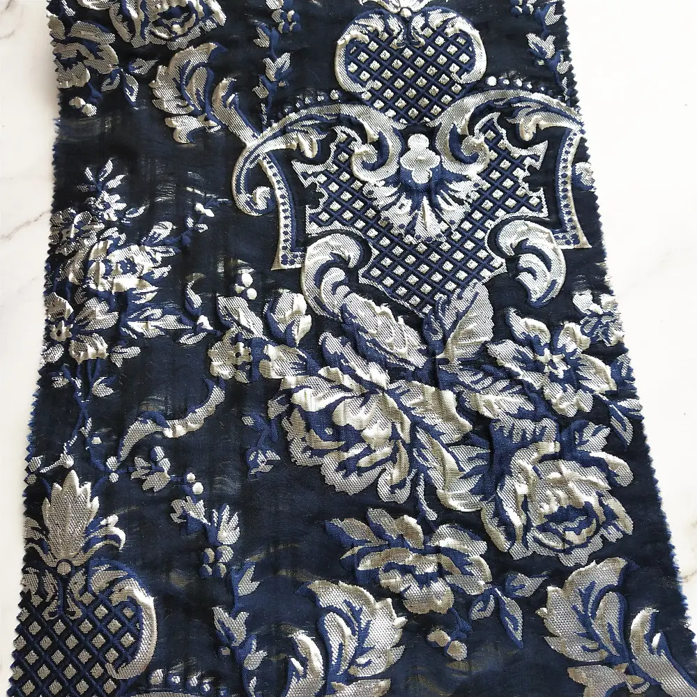 OFFRES SPÉCIALES POPULAIREMENT HAUTE DENSITÉ BROCART JACQUARD POLYESTER ET TISSU MÉTALLIQUE POUR ROBE