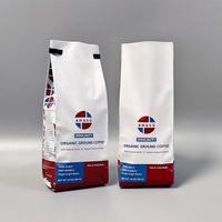 Sacs à café personnalisés, sachets de café recyclables, sacs à fond plat avec fermeture à lien métallique pour l'emballage du café