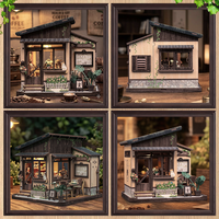 Kit de maison miniature Cutebee DIY CWGD201, style japonais, maison de poupée en bois, kit artisanal de café miniature avec éclairage LED