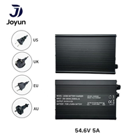 Chargeur rapide Joyun 54,6V 5A 300W en alliage d'aluminium LiFePO4 16S 48V pour vélo électrique, scooter, équipement industriel, prise EU, OEM