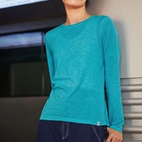 Camisas de Pesca de Manga Larga para Mujer al por Mayor - Diseño Liso en Lana Merino Transpirable y Ligera para Uso en Exteriores