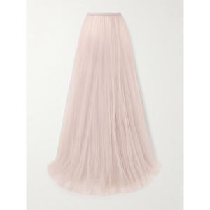 Yüksek kaliteli kadın pileli bale Tutu elbise rahat kat-uzunluk Maxi elbise partiler için nefes tül yaz ön doğal - Product Image 2