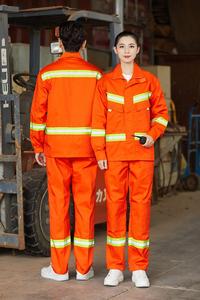 ملابس عمل للرجال والنساء بتقنية كاملة من البوليستر-القطن ملابس عمل بأكمام طويلة للربيع والخريف - Product Image 3