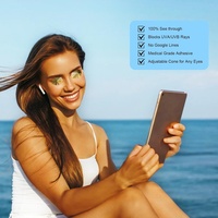 Protection des yeux pour lit de bronzage - Autocollants pour les yeux pour la protection UVA/UVB - Transparent, sans sangle - Doré