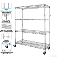 Chariot de stockage de bobines de circuits imprimés SMT ESD en acier au carbone, étagère métallique réglable à 4 niveaux, chariot à rayonnage métallique, capacité de charge de 250 kg, rayonnage à palettes