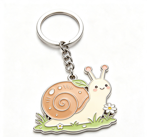 Custom Zinc Alloy Snail Keychain Enamel Color Metal Key <b>Ring</b> <b>Cartoon</b> Souvenir Gift - Product Image 1