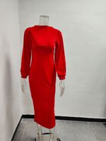 Robe décontractée pour femme grande taille 2022 S-5XL, style africain, ceinture, col en V, couleur unie, manches trois quarts, plissée, à volants, longueur midi