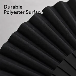Éventail en bois noir de 23 cm personnalisable avec impression de marque, durable, vente en gros, cadeau promotionnel pour événements - Product Image 6