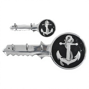 <b>Key</b> Shaped Decorative Nautical Style Wall Hooks and Multifunctional Holder Ship Anchor Design Houseboat and Ship Bedroom Hooks - Product Image 1