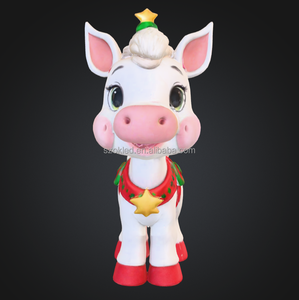 Decorazione Multicolore per Halloween e Carnevale, Cavallo <span class=keywords><strong>Bianco</strong></span> Piccolo e Carino in Resina Scolpita - Product Image 4