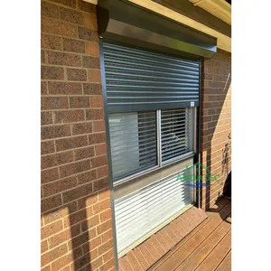 Penutup jendela gulir slat utama aluminium, jendela keamanan tahan angin dan angin