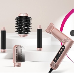 Multi Styler Hair Dryer 90 Degree Foldable AC Motor Rose Gold 5 In 1 With Concentrator And Diffuser Nozzles - Product Image 1