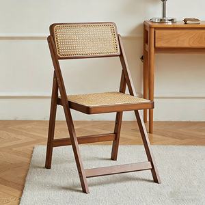 Sedia Pieghevole Moderna in Stile Nordico Wabi Sabi, Certificata CE UE, per Hotel, Appartamenti, Ville Familiari, Sedia <span class=keywords><strong>da</strong></span> Pranzo in Legno Massello - Product Image 1