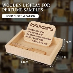Boîte de présentation rectangulaire en pin pour échantillons de parfum, gravée au laser, empilable, pour présentoir de cosmétiques et de parfums (OEM) - Product Image 4