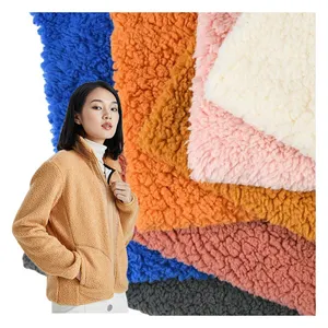 Thiệu Hưng Dệt Nhà Cung Cấp 100% Polyester Siêu Mềm Bông Sherpa Lông Cừu Lót Shu Velveteen Thấp Đống Sang Trọng Giả Lông Thú Vải