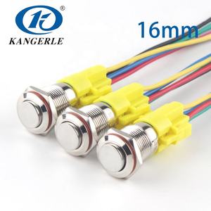 Sample Link 16B Power Cirkel Led Platte Kop Arrêterende Miniatuur Metalen Drukknop Op Uit Schakelaars - Product Image 4