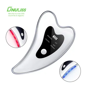 Mini vibrateur pour Lifting du visage en V, Massage, grattage du visage, Logo personnalisé, cœur électrique Gua Sha, grattage