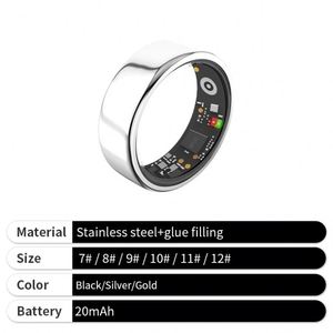 Bague connectée personnalisée étanche pour le suivi de la forme physique, argentée, pour le suivi du sommeil et de la santé, pour homme - Product Image 2