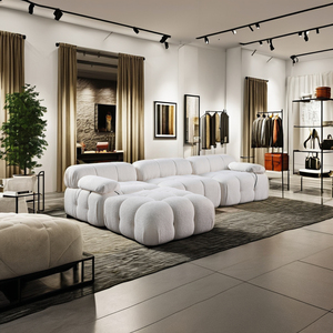 Sofá de esquina seccional con mechones moderno para muebles de sala de estar, sofá Reversible, reposabrazos extraíble Modular de 3 plazas - Product Image 4