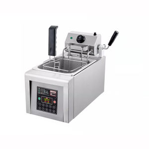 Freidora eléctrica de elevación automática, freidora inteligente comercial, máquina de pollo frito y patatas fritas de un solo cilindro de 8L - Product Image 1