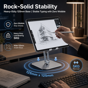 Heavy Duty 360 Degree Rotating Tablet Stand Foldable Aluminum Carbon Steel Dual Arm <strong>Bracket</strong> for Office - Product Image 4