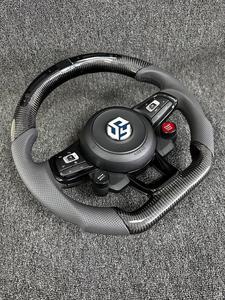 พวงมาลัยคาร์บอนไฟเบอร์ทรงสปอร์ตแบบฐานแบนสำหรับ Volkswagen Golf <span class=keywords><strong>7r</strong></span> Gti MK7 POLO Passat CC Jetta ปรับแต่งได้ตามต้องการ - Product Image 6