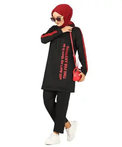 DW023 2023 setelan pakaian olahraga musim dingin Turki sederhana atasan dan celana dua potong Set Dubai Set olahraga wanita untuk wanita