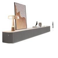 Meuble TV en bois gris de style moderne avec présentoirs Table TV murale de luxe Console multimédia de luxe Meubles de maison Ensembles de salon